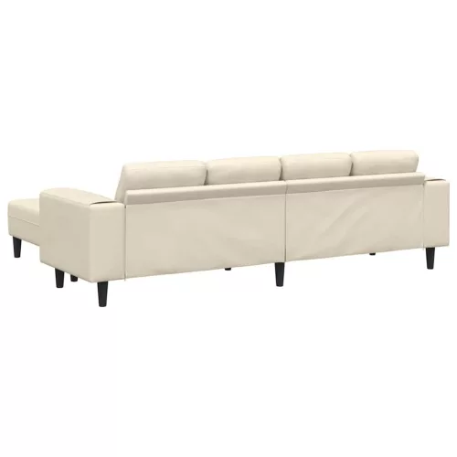 Szövet kanapé párnával Krém 208 cm Bársony anyag