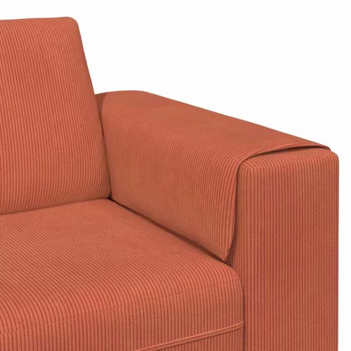 Szövet kanapé párnával Piros Narancs 208 cm Bársony anyag