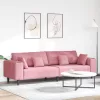 Bársony Kanapé párnával Rózsaszín 209 cm Bársony