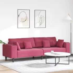 Bársony Kanapé párnával Bordó 208 cm Bársony