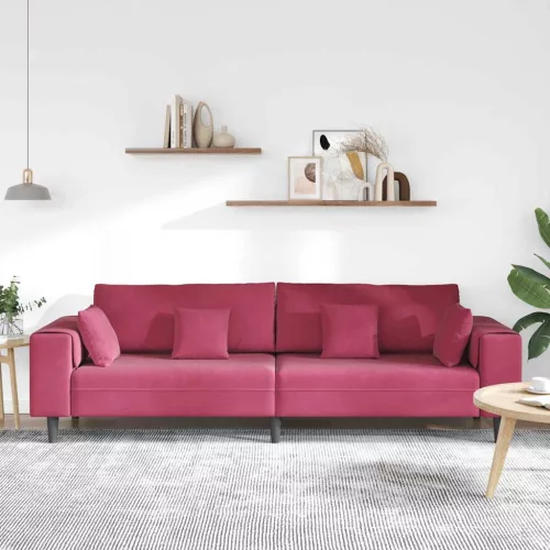 Bársony Kanapé párnával Bordó 208 cm Bársony