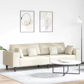 Bársony Kanapé párnával Krém 208 cm Bársony