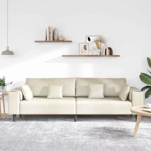 Bársony Kanapé párnával Krém 208 cm Bársony