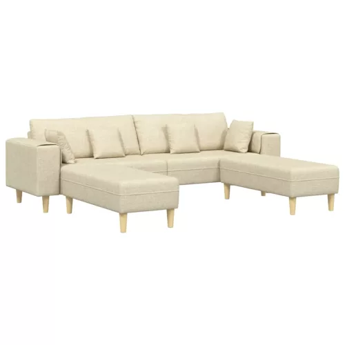 Szövet kanapé párnával Krém 208 cm szövet