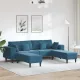 Bársony Kanapé párnával 3 pcs Kék 208 cm Bársony