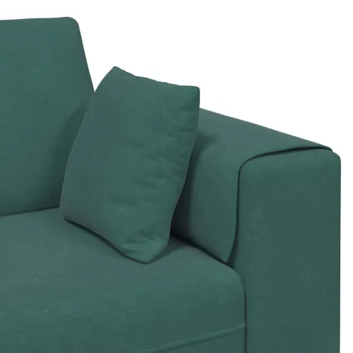 Bársony Kanapé párnával 3 pcs Sötétzöld 208 cm Bársony