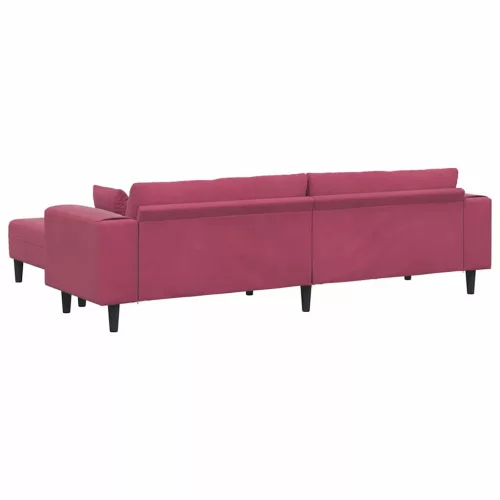Bársony Kanapé párnával 3 pcs Bordó 208 cm Bársony