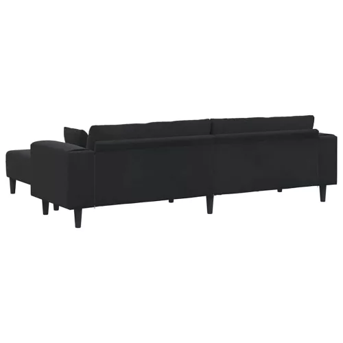 Bársony Kanapé párnával 3 pcs Fekete 208 cm Bársony