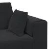 Bársony Kanapé párnával 3 pcs Fekete 208 cm Bársony