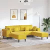 Bársony Kanapé párnával 3 pcs Sárga 208 cm Bársony