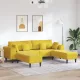 Bársony Kanapé párnával 3 pcs Sárga 208 cm Bársony