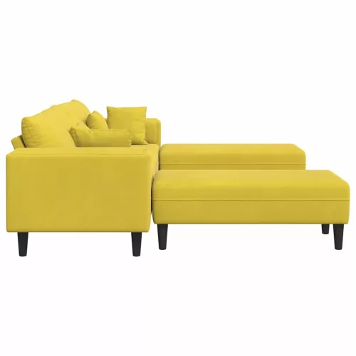 Bársony Kanapé párnával 3 pcs Sárga 208 cm Bársony