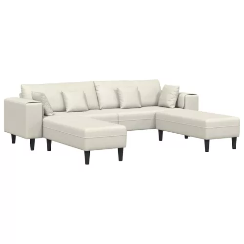 Bársony Kanapé párnával 3 pcs Krém 208 cm Bársony