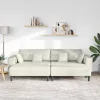 Bársony Kanapé párnával 3 pcs Krém 208 cm Bársony