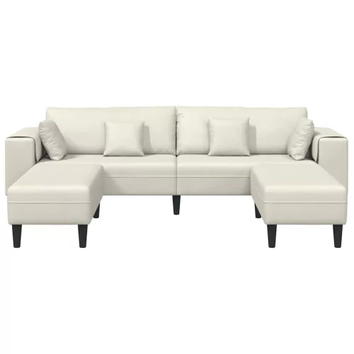 Bársony Kanapé párnával 3 pcs Krém 208 cm Bársony