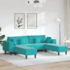 Bársony Kanapé párnával 3 pcs Türkiz 208 cm Bársony