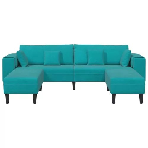 Bársony Kanapé párnával 3 pcs Türkiz 208 cm Bársony