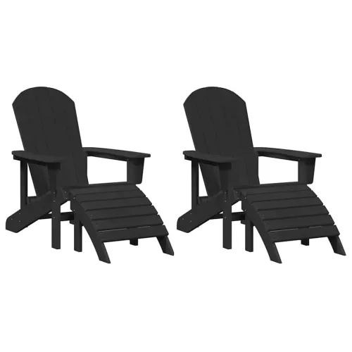 Kerti pihenő bútor 2 pcs Fekete 74 x 82 x 90cm Műanyag