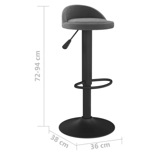 Sötétszürke bársony bárszék