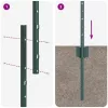 Kerítoszlopok 22 pcs Zöld 160 cm Acél