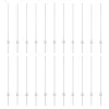 Kerítoszlopok 44 pcs Ezüst 140 cm Acél