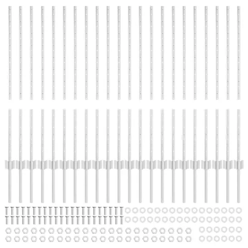 Kerítoszlopok 44 pcs Ezüst 140 cm Acél