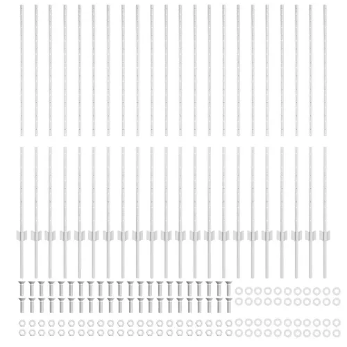 Kerítoszlopok 44 pcs Ezüst 180 cm Acél
