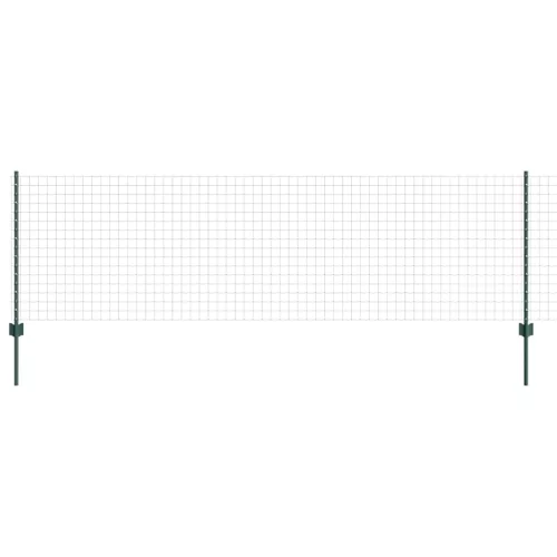 Kerítés oszlopokkal Zöld 0.8 x 10 m Acél
