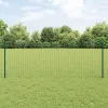 Kerítés oszlopokkal Zöld 0.8 x 10 m Acél