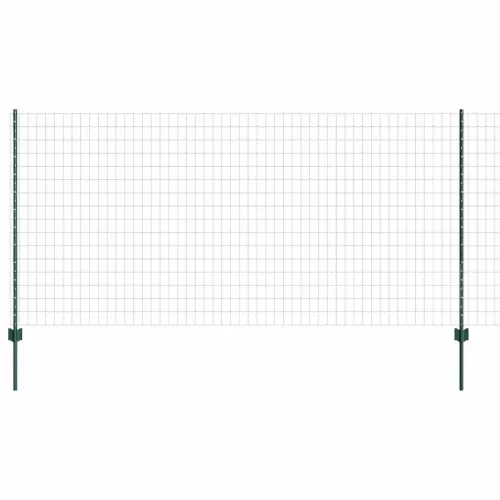Kerítés oszlopokkal Zöld 1.2 x 10 m Acél