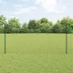 Kerítés oszlopokkal Zöld 1.2 x 10 m Acél