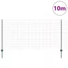 Kerítés oszlopokkal Zöld 1.2 x 10 m Acél