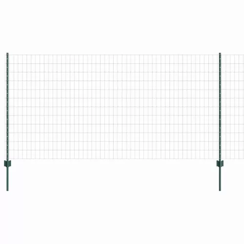 Kerítés oszlopokkal Zöld 1.2 x 10 m Acél