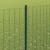 Kerítés oszlopokkal Zöld 1.4 x 10 m Acél