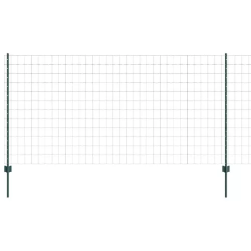 Kerítés oszlopokkal Zöld 1.2 x 10 m Acél