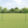 Kerítés oszlopokkal Zöld 1.5 x 10 m Acél