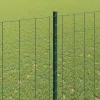 Kerítés oszlopokkal Zöld 1.5 x 10 m Acél