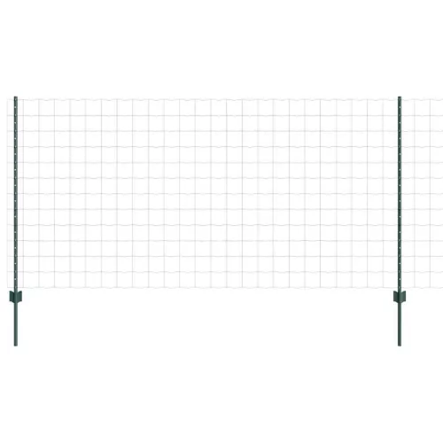 Kerítés oszlopokkal Zöld 1.2 x 10 m Acél