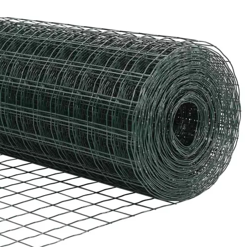Kerítés oszlopokkal Zöld 1.2 x 10 m Acél