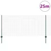 Kerítés oszlopokkal Zöld 1 x 25 m Acél