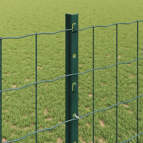 Kerítés oszlopokkal Zöld 1.2 x 25 m Acél