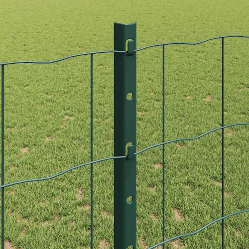Kerítés oszlopokkal Zöld 1.2 x 25 m Acél
