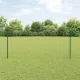 Kerítés oszlopokkal Zöld 1 x 25 m Acél