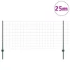 Kerítés oszlopokkal Zöld 1 x 25 m Acél