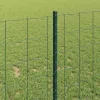 Kerítés oszlopokkal Zöld 1 x 25 m Acél