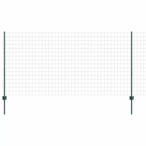 Kerítés oszlopokkal Zöld 1.2 x 25 m Acél