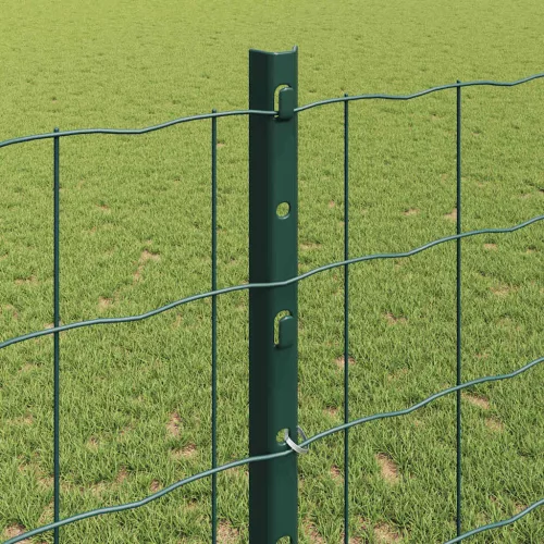 Kerítés oszlopokkal Zöld 1.2 x 25 m Acél