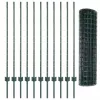 Kerítés oszlopokkal Zöld 1.2 x 25 m Acél
