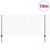 Kerítés oszlopokkal Szürke 1 x 10 m Acél