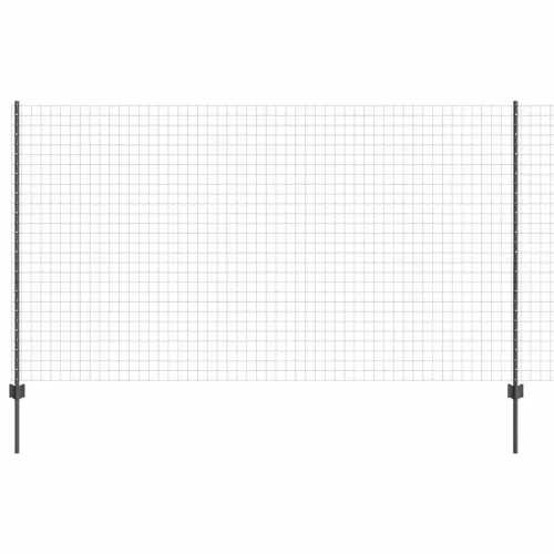 Kerítés oszlopokkal Szürke 1.4 x 10 m Acél